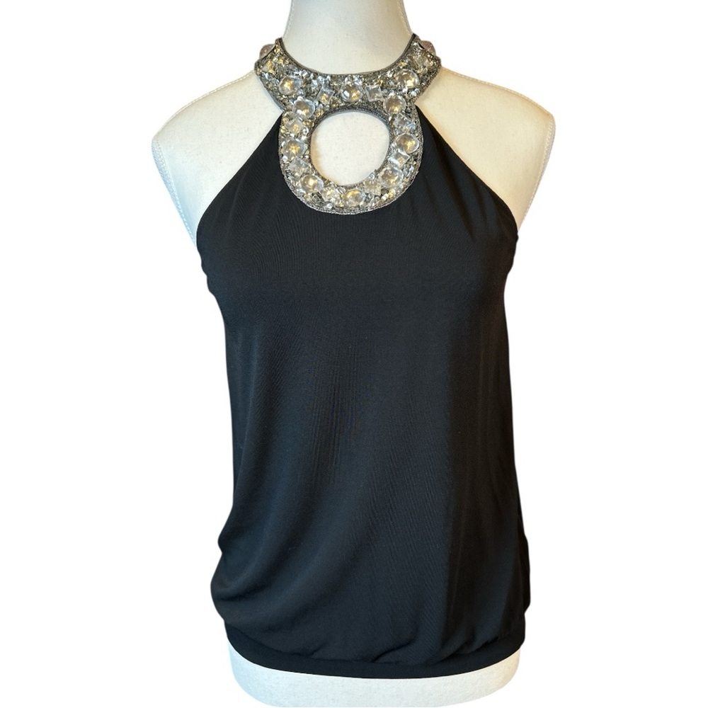 Max & Co. Black Embellished Sleeveless Tank Top